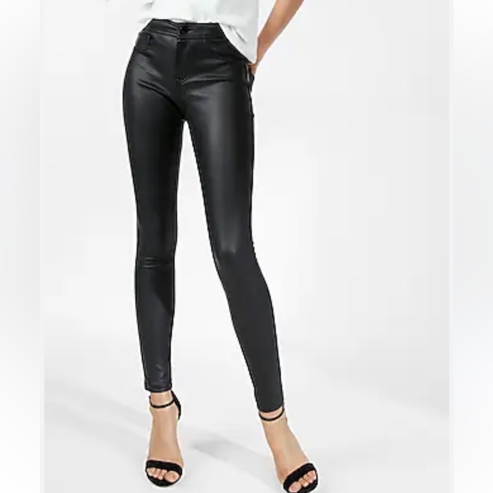 NWT Express Five Pocket Faux Leather Legging - black  12R